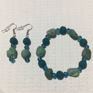 Handmade bracelet and earrings